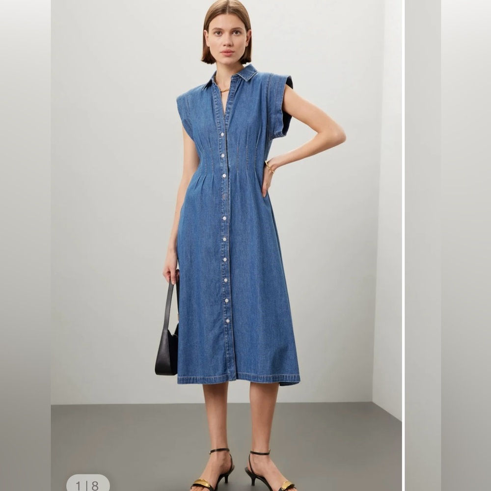 Veronica Beard Blue Denim Ruben Midi Dress
